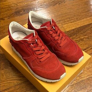 Tod’s Red Suede Sneakers